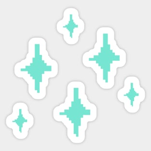 Blue Sparkles Pixel Art Sticker